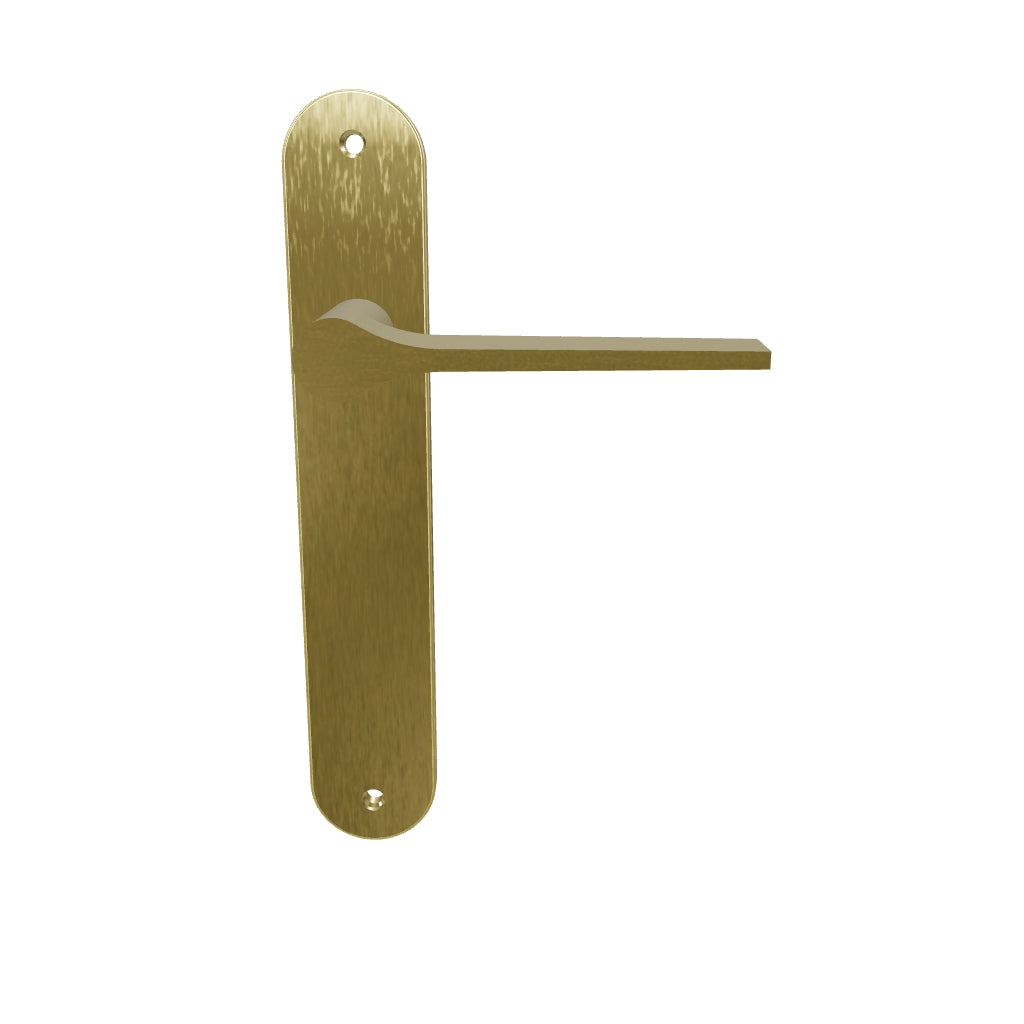 Como Lever Brushed Brass Oval Backplate