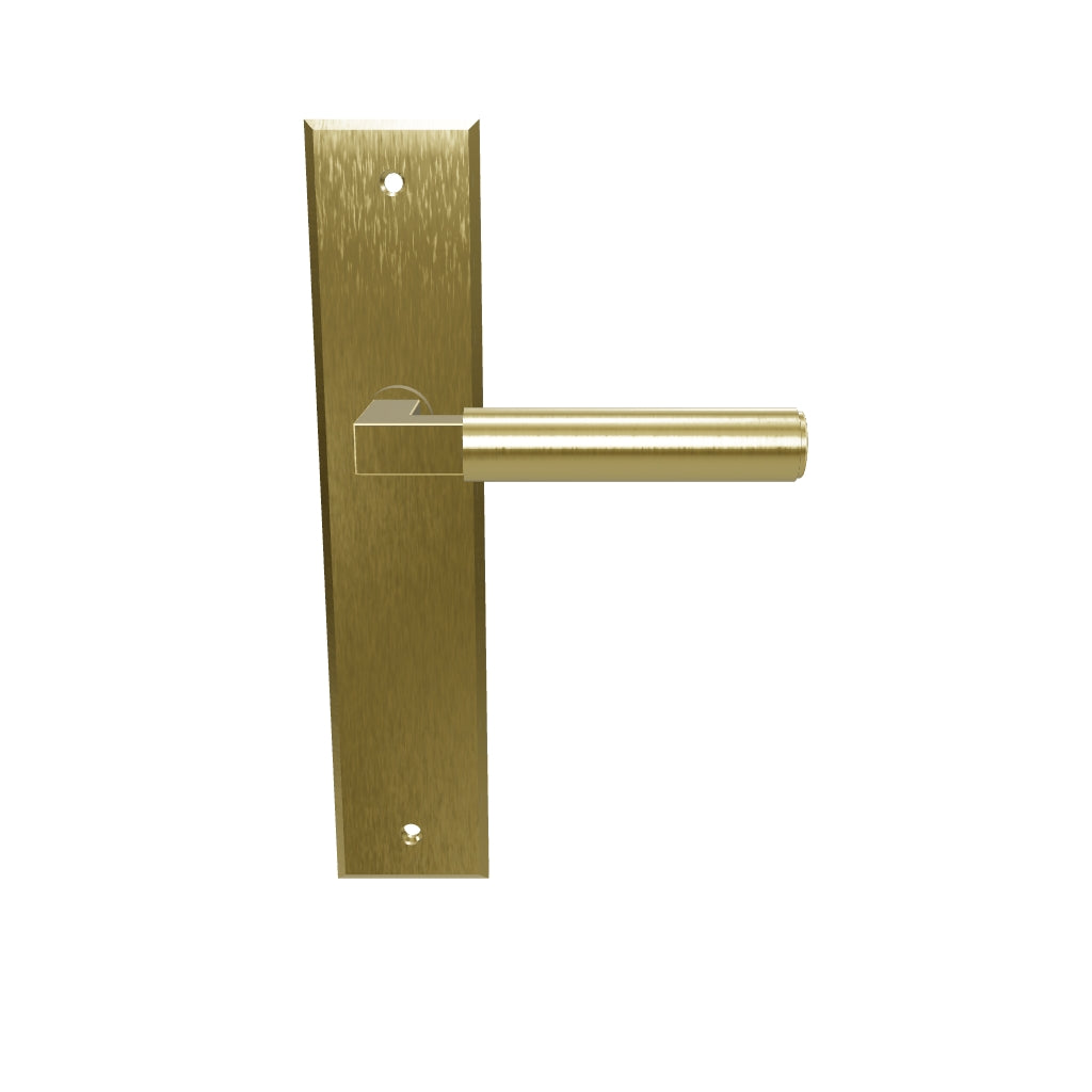 Berlin Lever Brushed Brass Chamfered Backplate