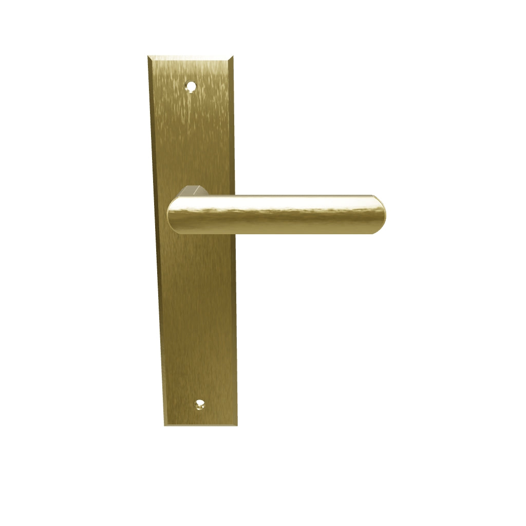 Osaka Lever Brushed Brass Chamfered Backplate