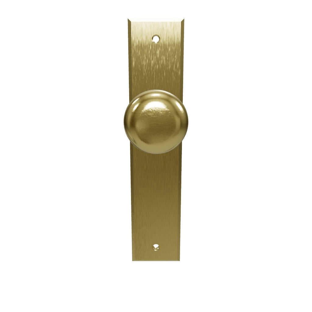 Cambridge Knob Brushed Brass Chamfered Backplate
