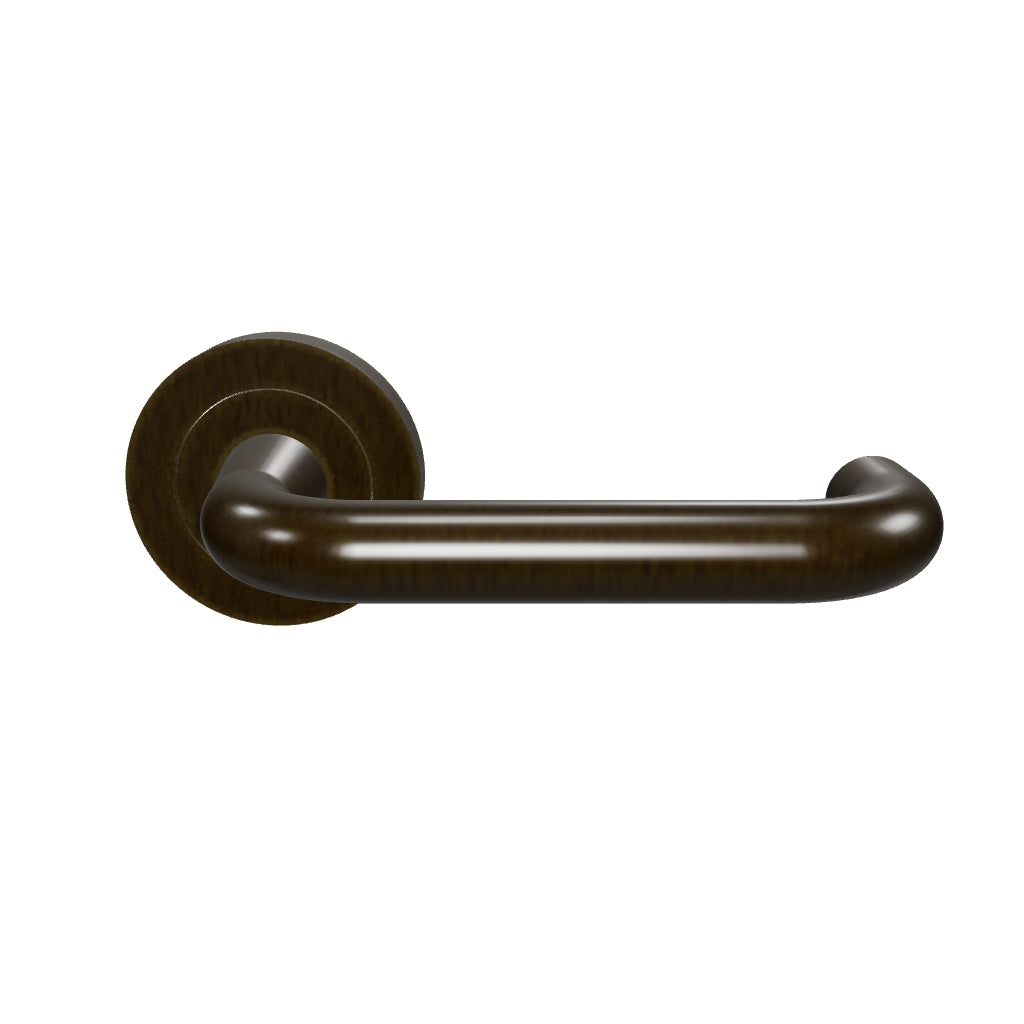 Oslo Lever Round Rose Signature Brass
