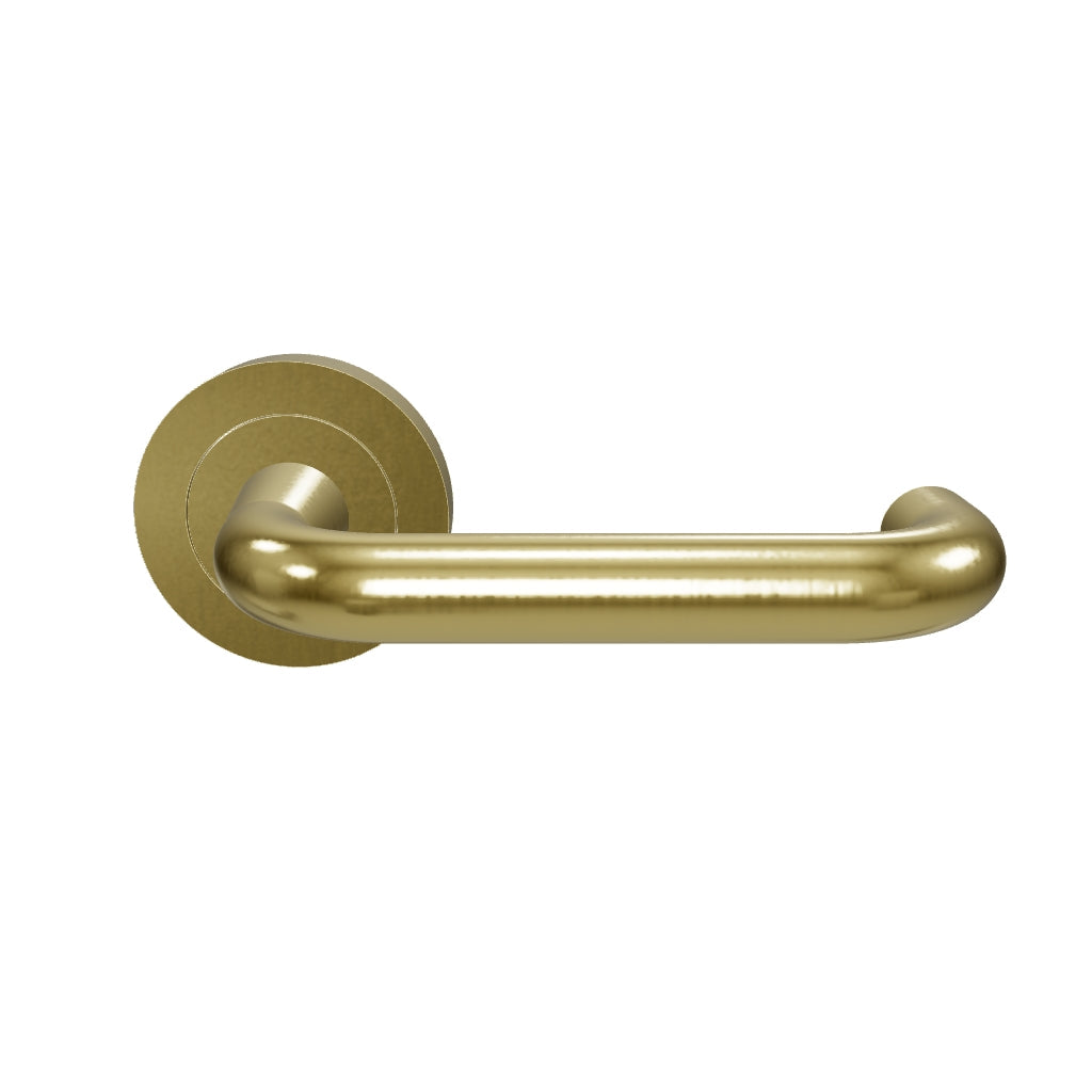 Oslo Lever Round Rose Brushed Brass