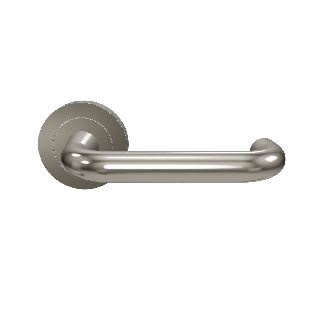 Oslo Lever Round Rose Satin Nickel