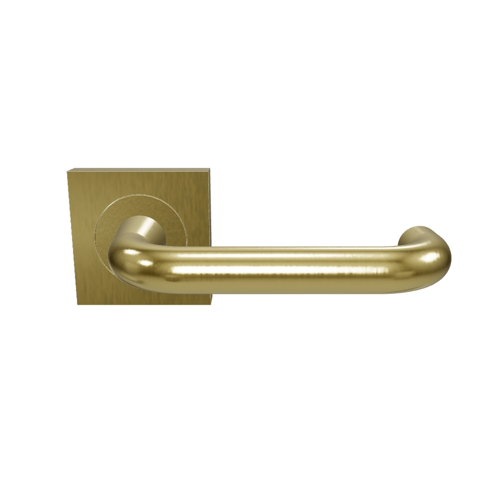 Oslo Lever Square Rose Brushed Brass