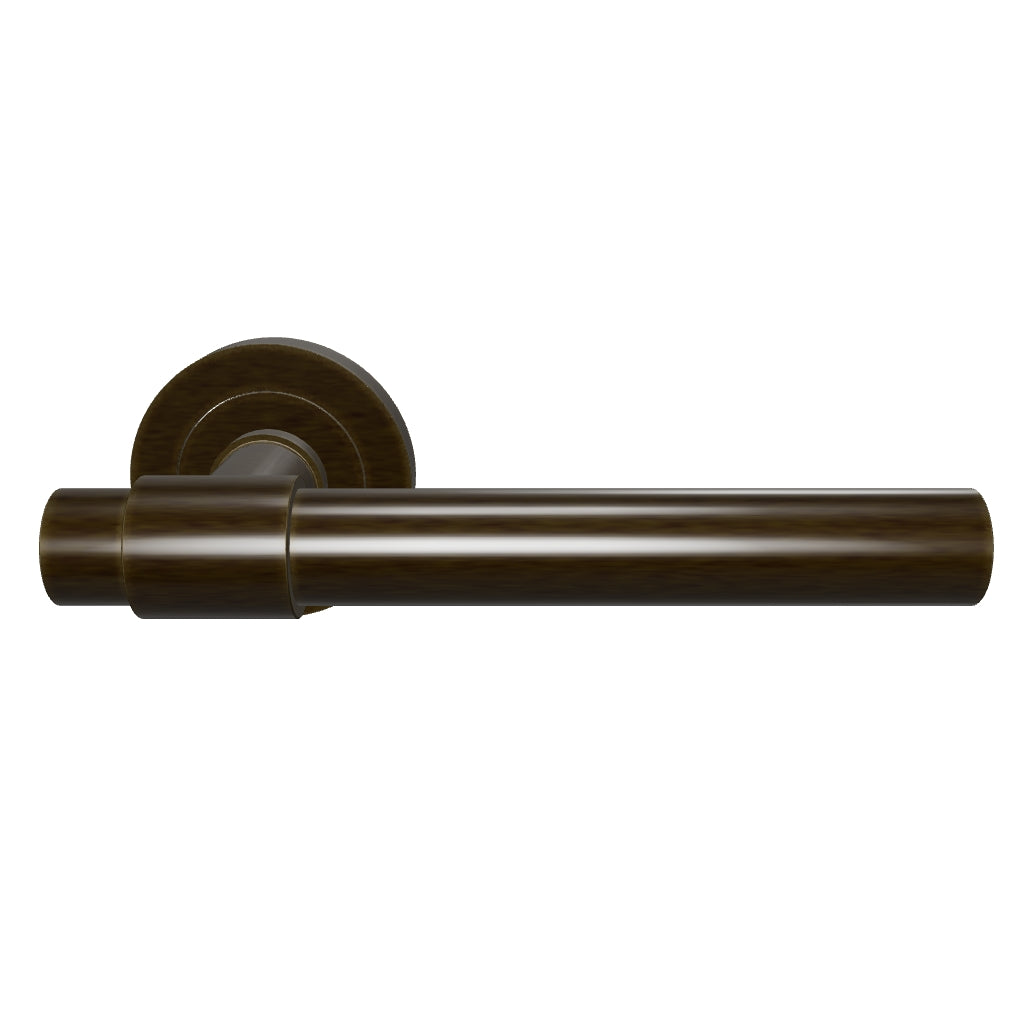 Helsinki Lever Round Rose, Signature Brass