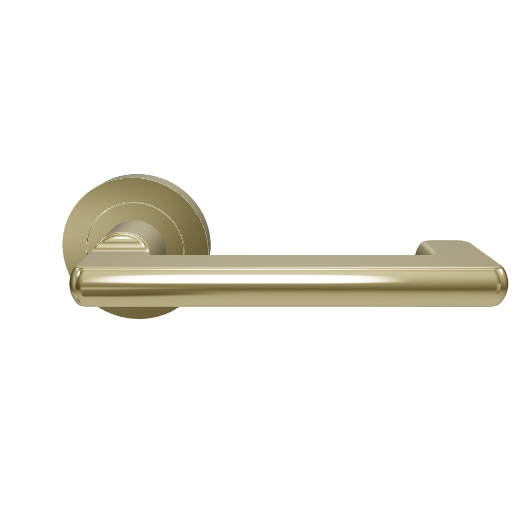 Baltimore Return Lever Round Rose Polished Brass