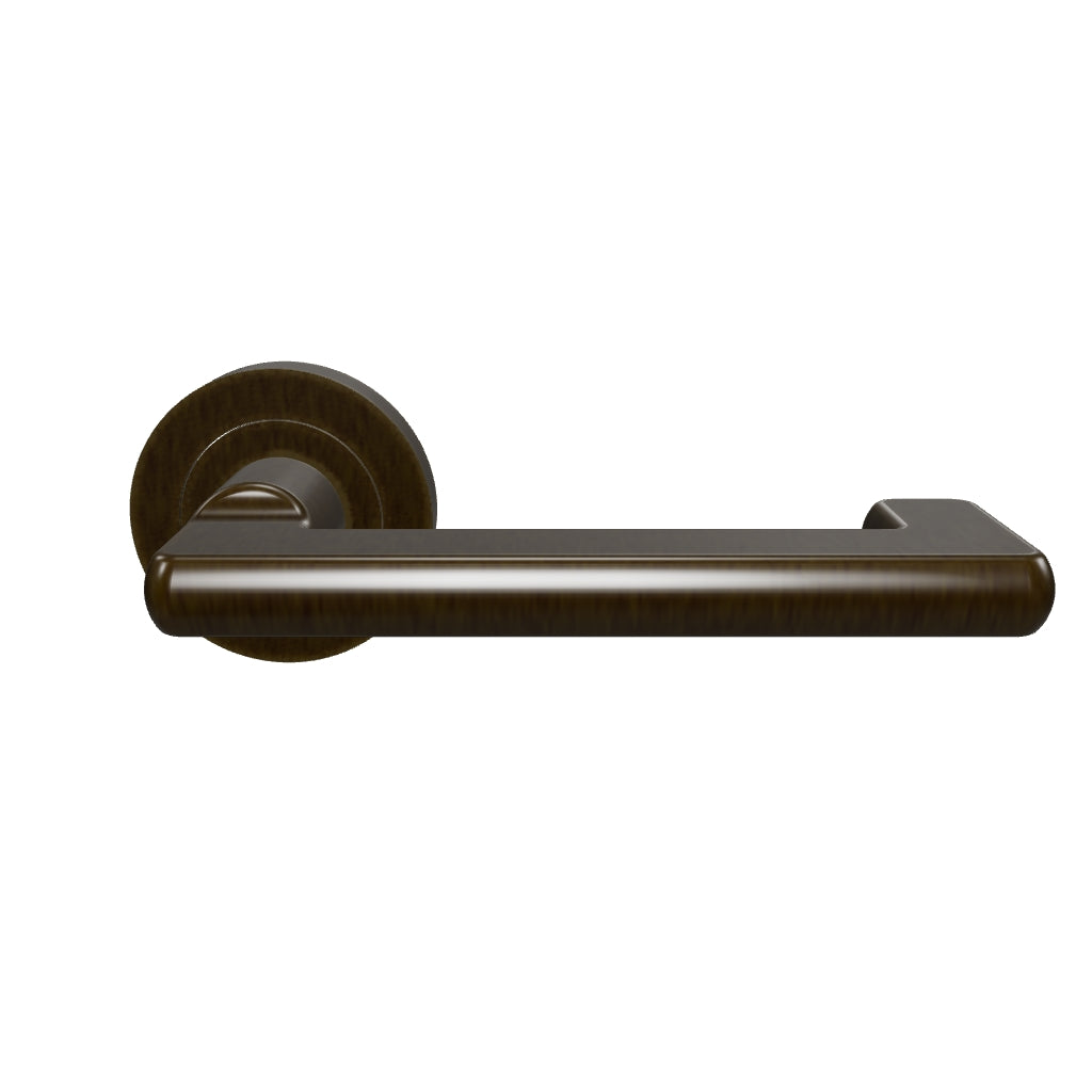 Baltimore Return Lever Round Rose Signature Brass