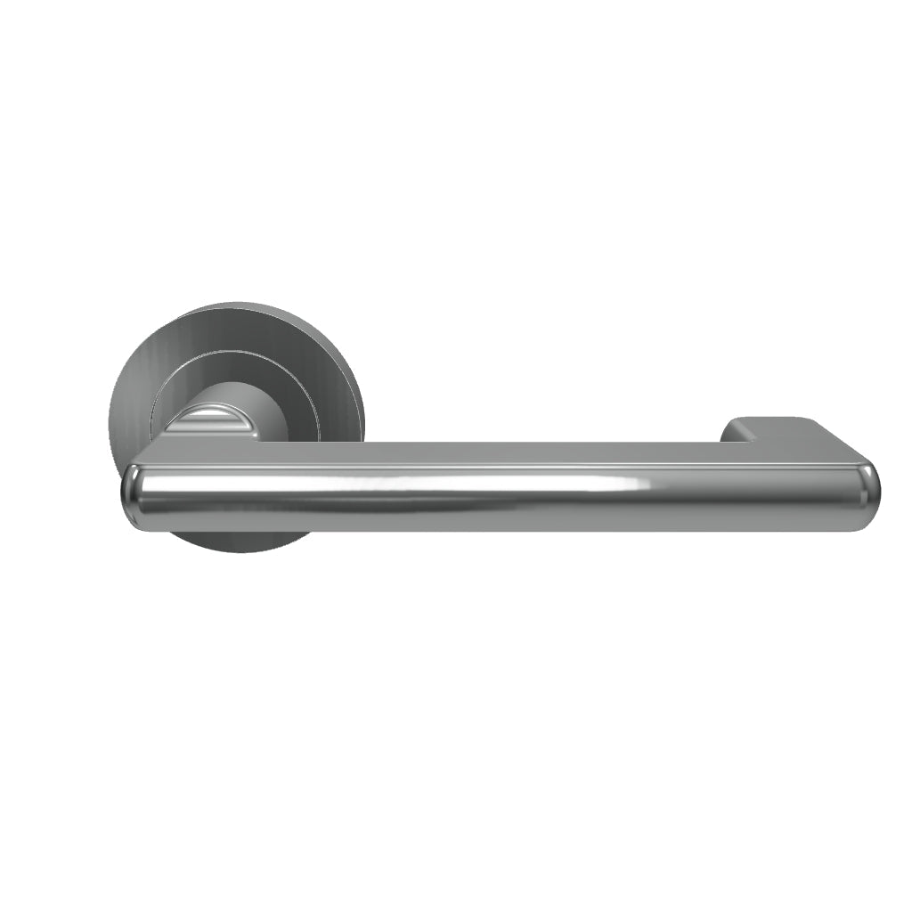 Baltimore Return Lever Round Rose Brushed Chrome