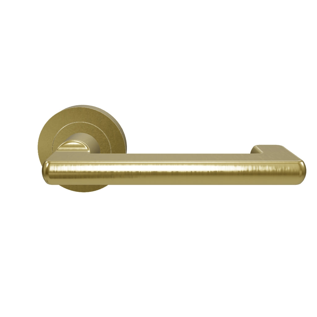 Baltimore Return Lever Round Rose Brushed Brass