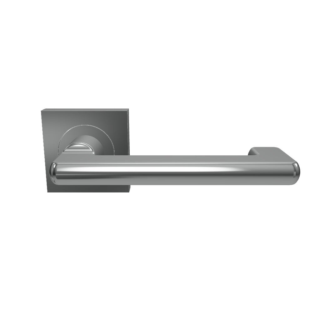 Baltimore Return Lever Square Rose Polished Chrome