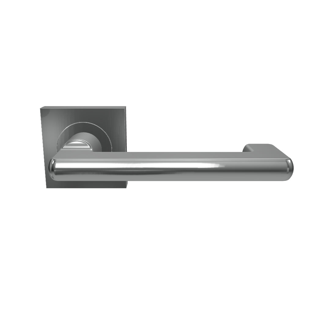 Baltimore Return Lever Square Rose Brushed Chrome