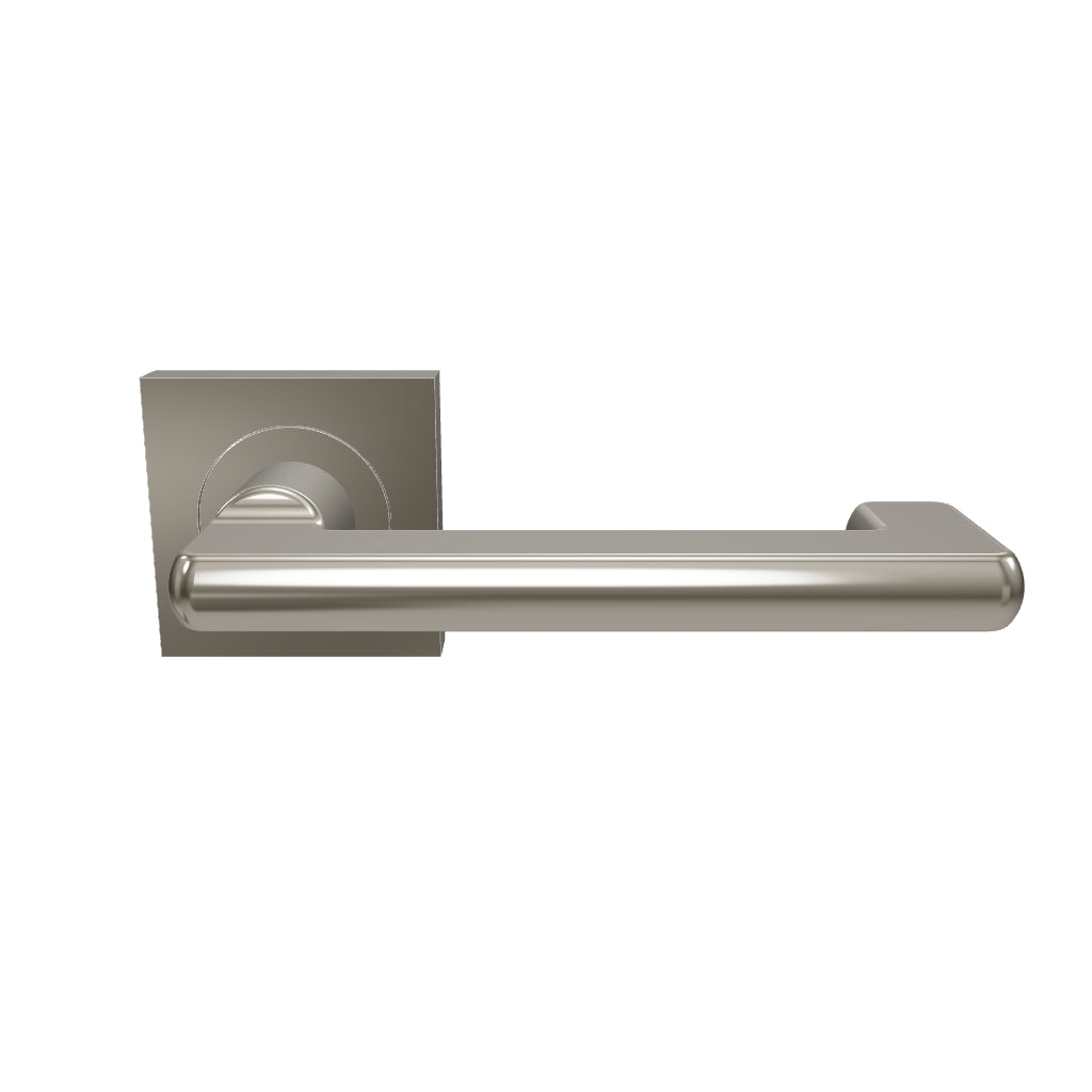 Baltimore Return Lever Square Rose Satin Nickel