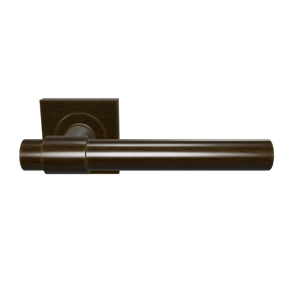 Helsinki Lever Square Rose Signature Brass