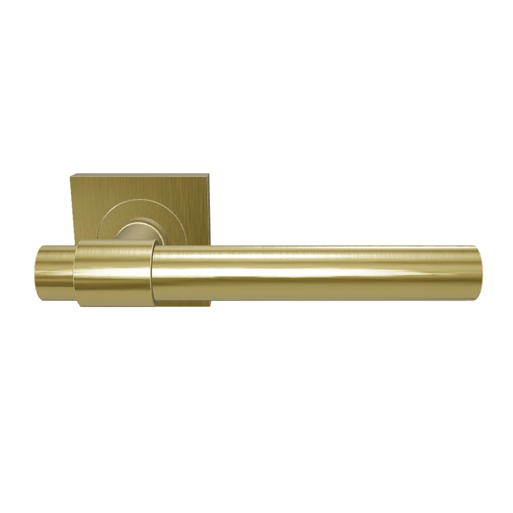 Helsinki Lever Square Rose Brushed Brass