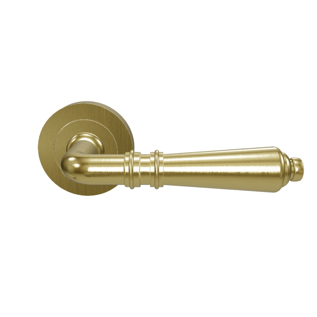 Sarlat Lever Round Rose Brushed Brass