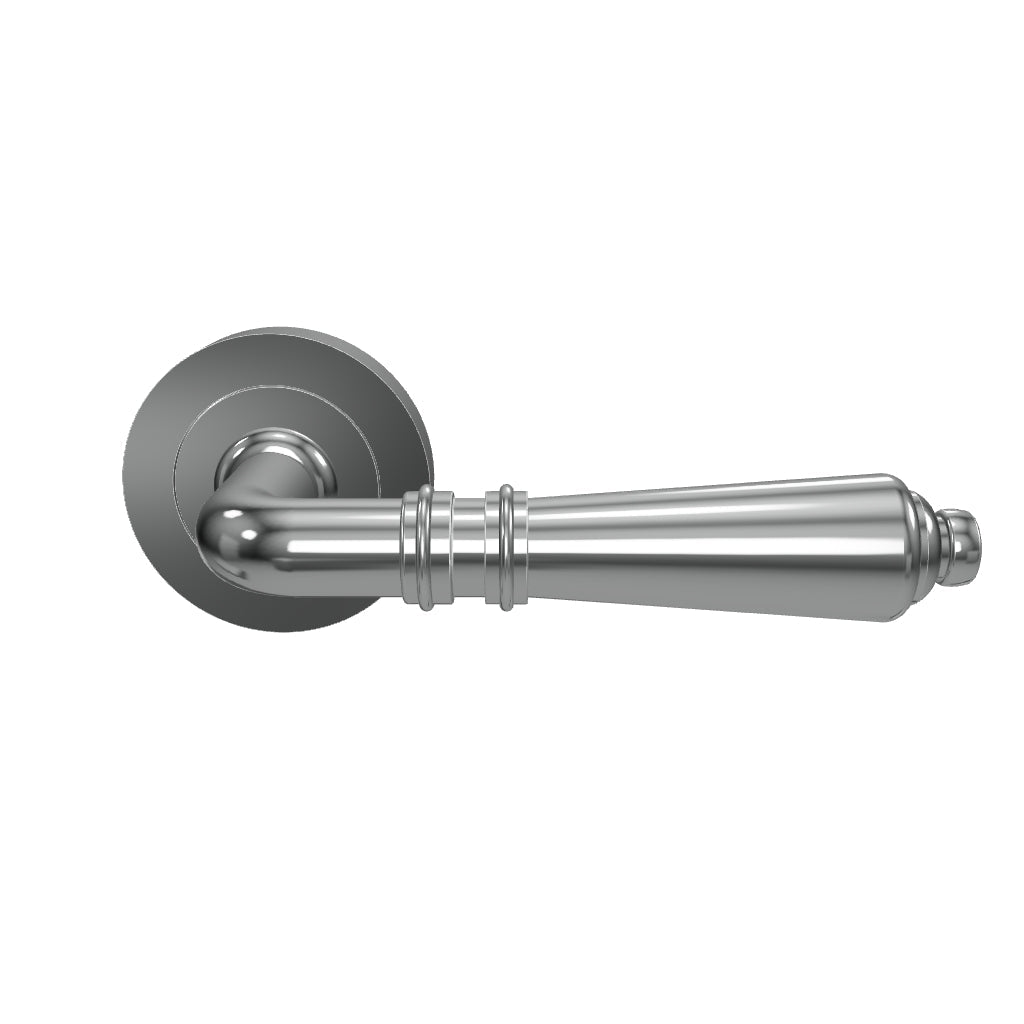 Sarlat Lever on Round Rose Set, Chrome