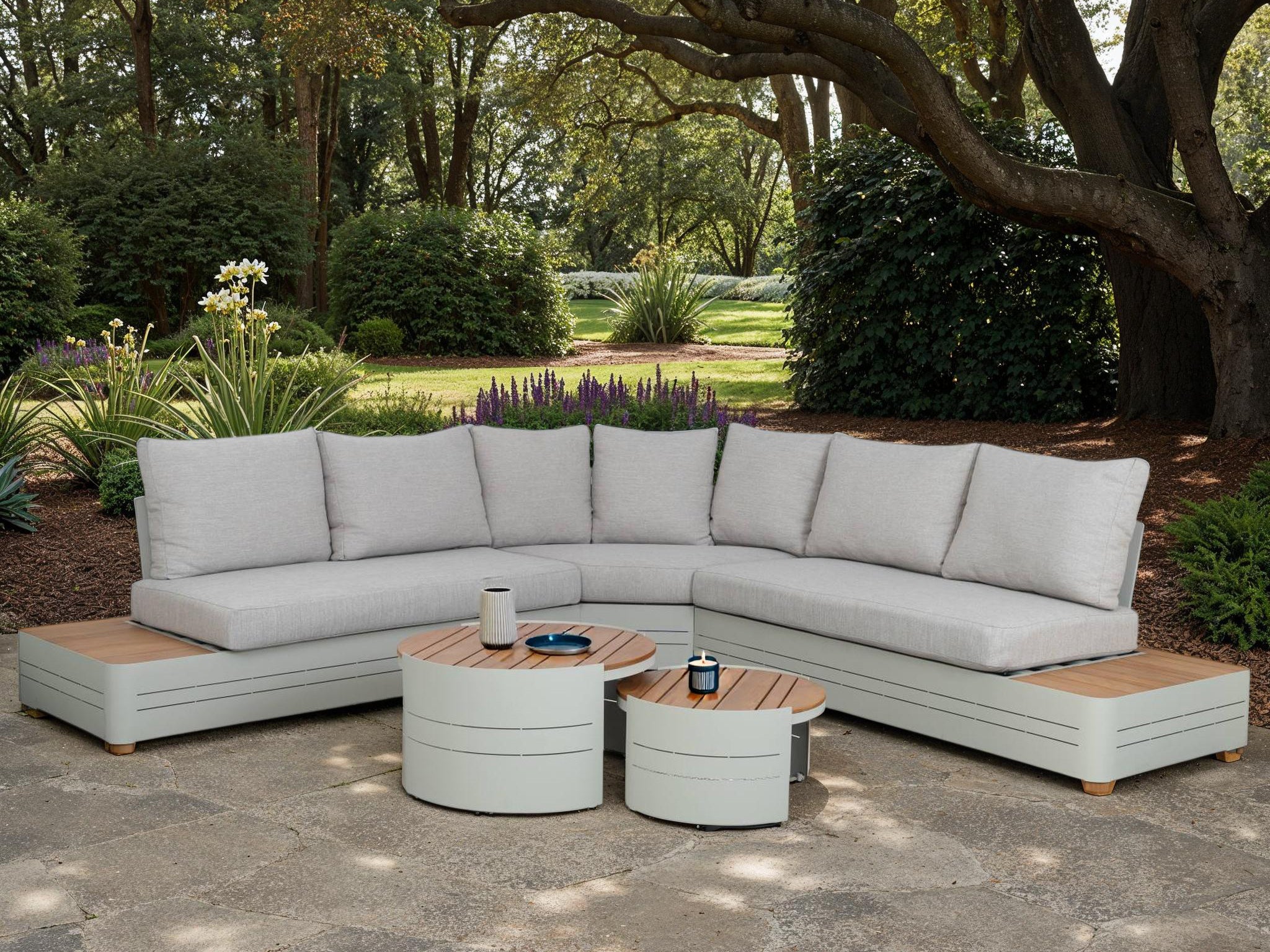 Olde English Wall Set 210mm Spout, Chrome & Black Porcelain Lever