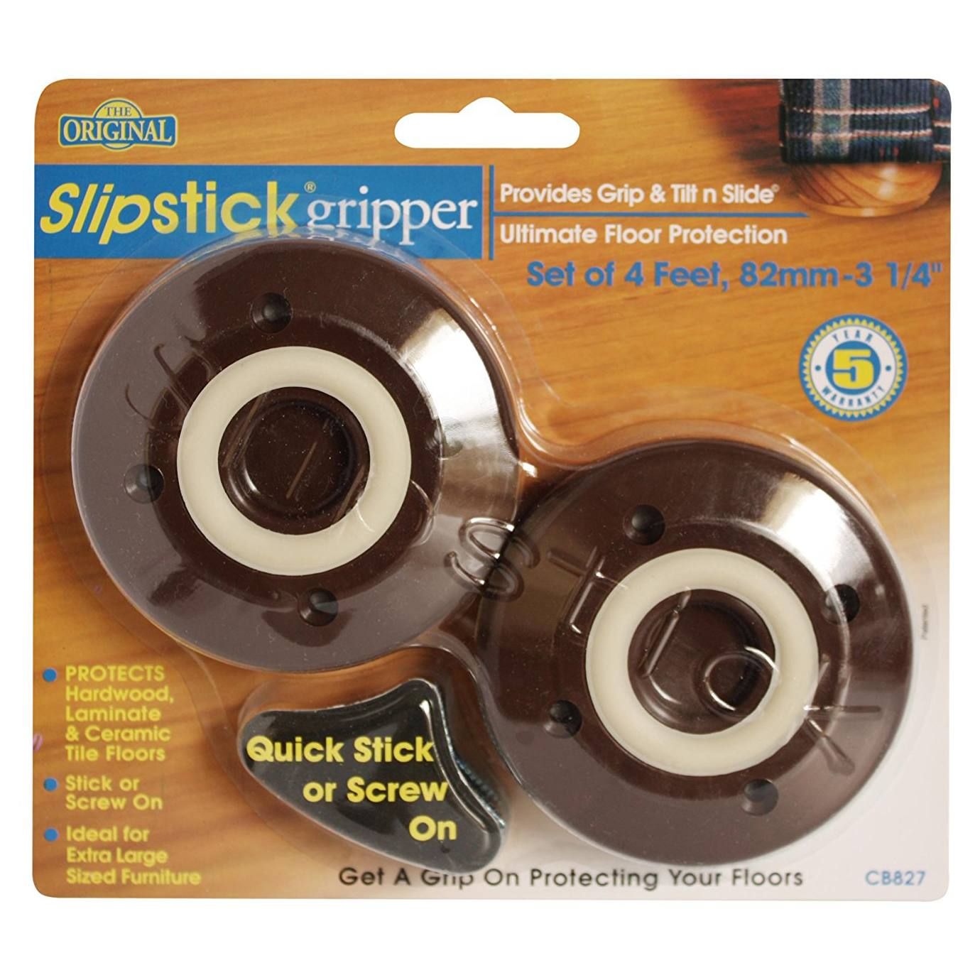 82mm Furniture Foot Grippers (8pk), Chocolate