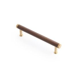 Timber Kereste 128mm Handle, Walnut/Satin Brass