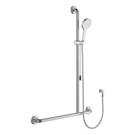 Luciana Care Inverted T Rail Shower w Push/Pull Slider, Right-Hand, Chrome