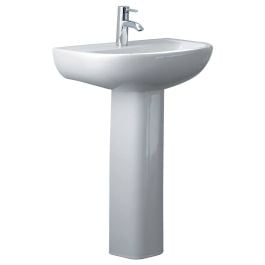 RAK Compact 550 Pedestal Basin, 1TH, Gloss White