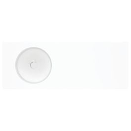 Encanto 1200 Solid Surface Wall Basin, Left-Hand Bowl, No Tap Hole, Matte White