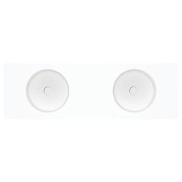 Encanto 1400 Solid Surface Wall Basin, Double Bowl, No Tap Hole, Matte White