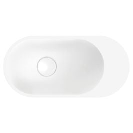 Ari Solid Surface Wall Basin, No Tap Hole, Matte White