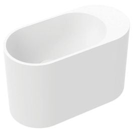 Ari Solid Surface Wall Basin, No Tap Hole, Matte White