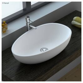 Bahama Mkii Solid Surface Above Counter Basin, Matte White