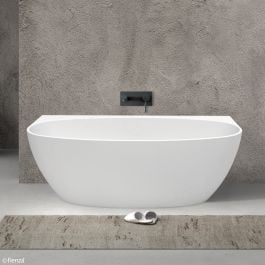 Keeto Back-To-Wall Acrylic Bath, 1500mm, Gloss White