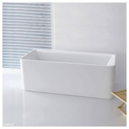 Delta Back-To-Wall Acrylic Bath, 1700mm, Gloss White