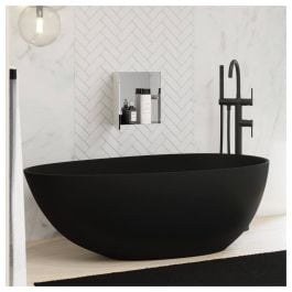 Bahama Solid Surface Bath, 1700mm, Matte Black