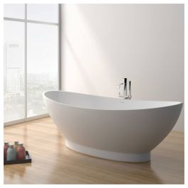 Antonia Solid Surface Bath, Matte White