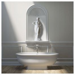 Washington Cast Stone Solid Surface Bath 1560mm Made in Italy Matte White