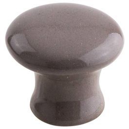 Minimalist Round Ceramic Cabinet Knob, Dark Grey