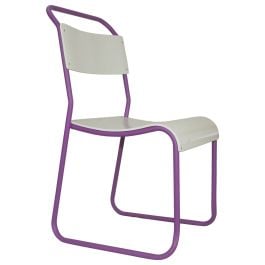 Canteen Vintage Dining Chair, White & Purple