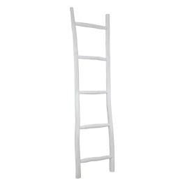 Decorative Teak Ladder, White