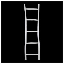 Decorative Teak Ladder, White