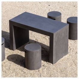 Makati 120cm Polished Concrete Desk, Dark Grey