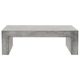 Abbas 120cm Polished Concrete Bench, Dark Grey