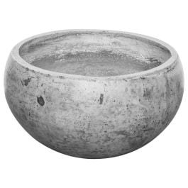 Lido 36x19cm Polished Concrete Planter Bowl, Dark Grey