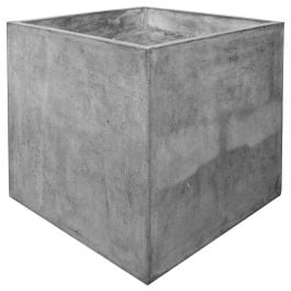 Cubo 60x60cm Square Polished Concrete Planter, Dark Grey