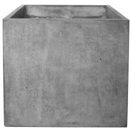 Cubo 60x60cm Square Polished Concrete Planter, Dark Grey