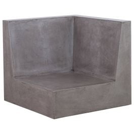 Vega Sofa Corner Concrete Module Seat, Dark Grey