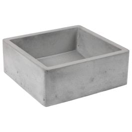 Minona Square Polished Concrete Sink, Dark Grey