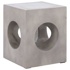 Maxi Polished Concrete Stool, Dark Grey