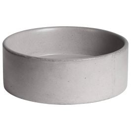 Upton 42.5x14 Round Concrete Basin, Dark Grey