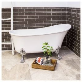 Violet 150x70x79cm Acrylic Bath (w/ Chrome Feet), White