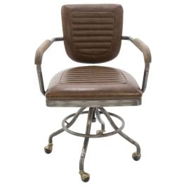 Addison Leather Office Chair, Vintage Dark Brown
